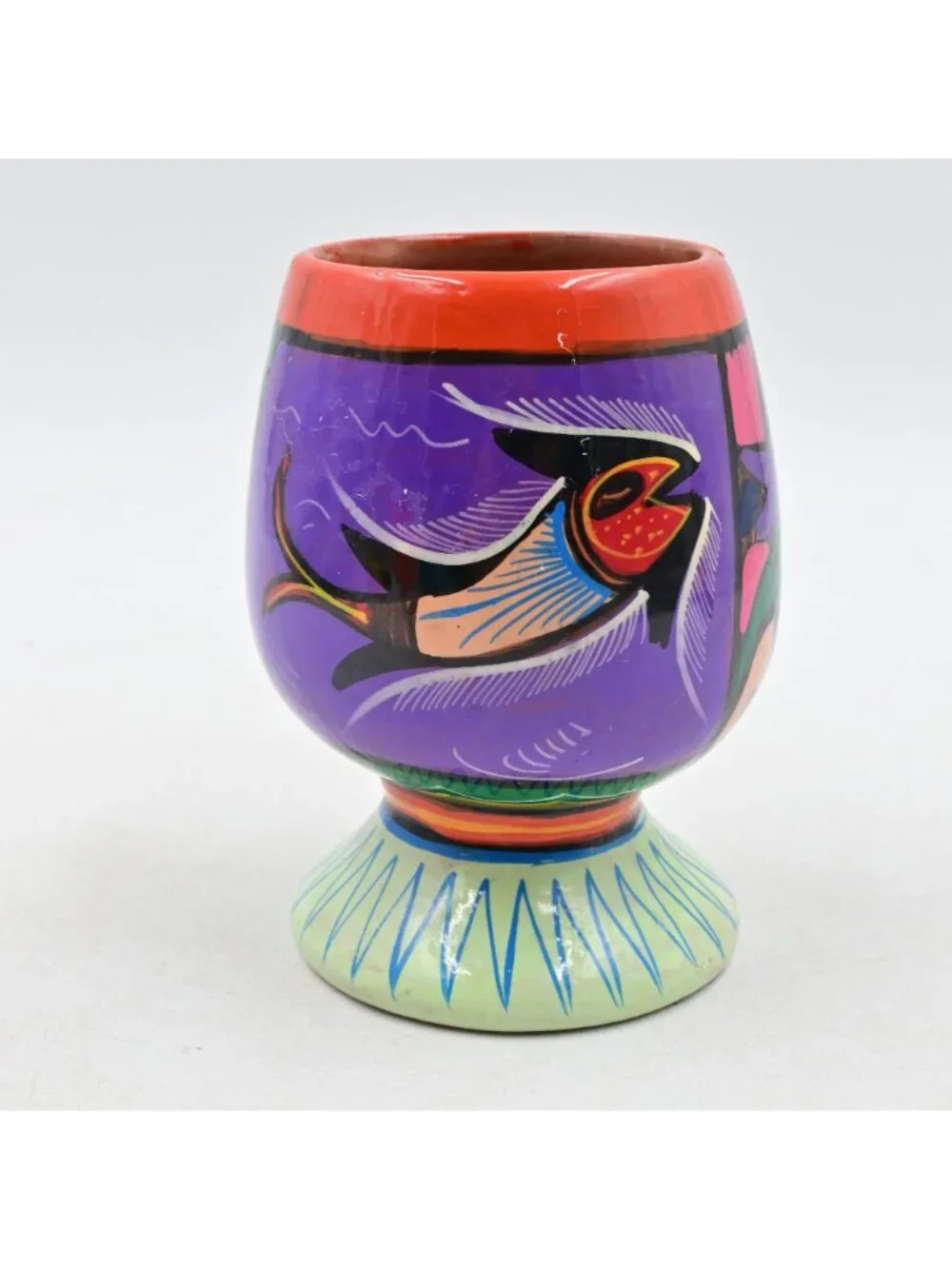 Terracotta Mexican Folk Art Pottery Planter/Vase 5